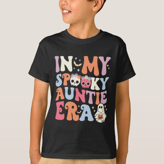 Camiseta Na Minha Tia Spookie Era Halloween Groovy Witchy S (Frente)