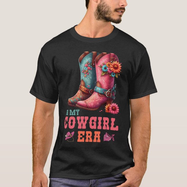 Camiseta Na minha vovó Era Groovy Cute Boots Cowgirl com f (Frente)
