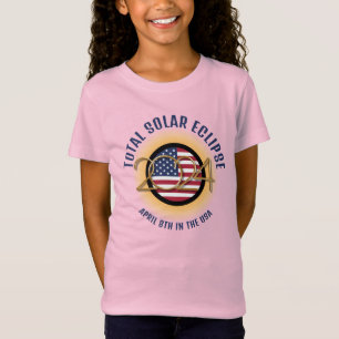 Camiseta Na moda 2024 TOTAL ECLIPSE EUA Flag Kids