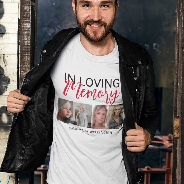 Camiseta Na moda 4 Foto Memorial T Shirt (Criador carregado)