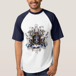 Camiseta Na moda azul Cross Design