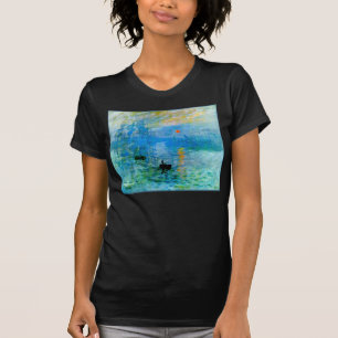 Camiseta Na moda azul-russa Fuga de Barcos de Pesca do Sol
