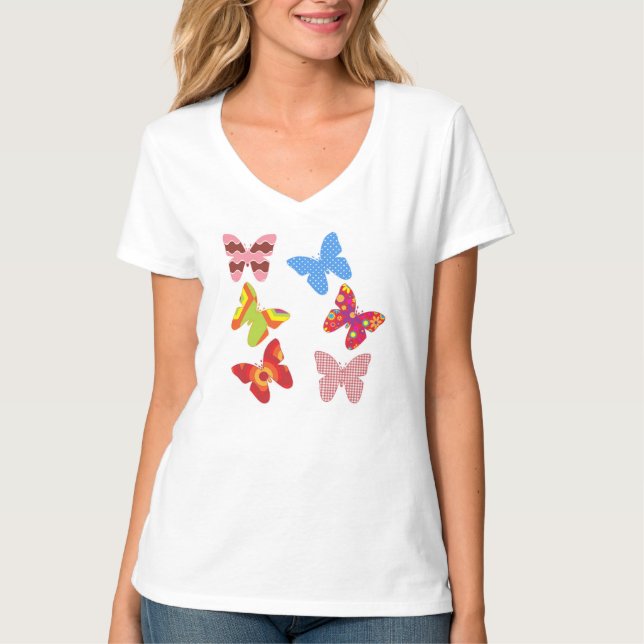 Camiseta Na moda Bonito de borboleta (Frente)