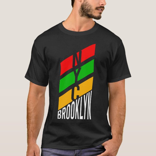 Camiseta Na moda Brooklyn NYC - Teto Gráfico Colorido (Frente)