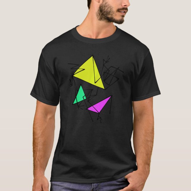 Camiseta Na moda Creative Figures Lines Geometry Trabalho d (Frente)
