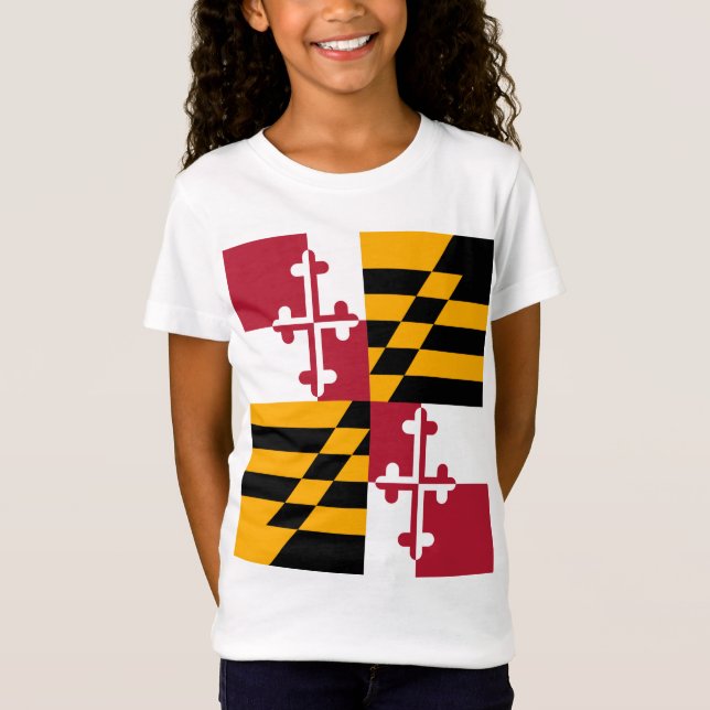 Camiseta Na moda da bandeira do estado de Maryland (Frente)