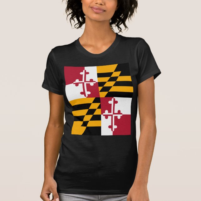 Camiseta Na moda da bandeira do estado de Maryland (Frente)