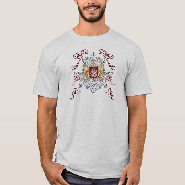 Camiseta Na moda da brasão 3 leões Dourados (Frente)
