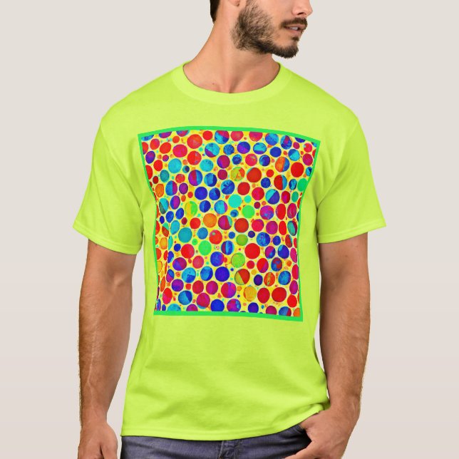 Camiseta Na moda e padrão chic coloridos (Frente)