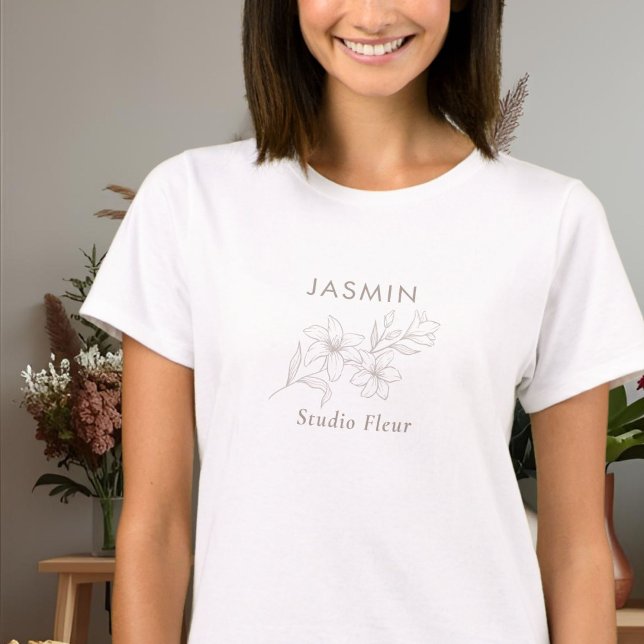 Camiseta Na moda Floral para Pequenas Empresas (Criador carregado)