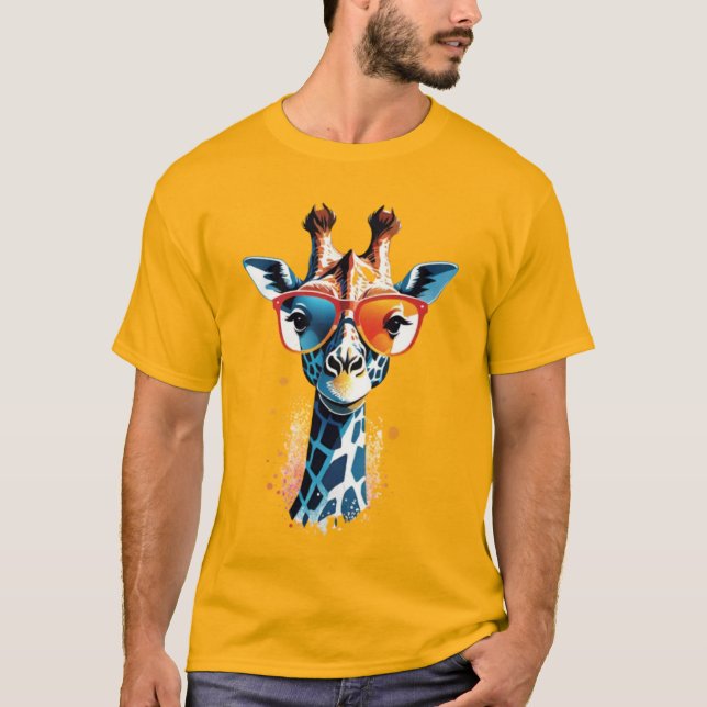 Camiseta Na moda Giraffe Extravaganza (Frente)