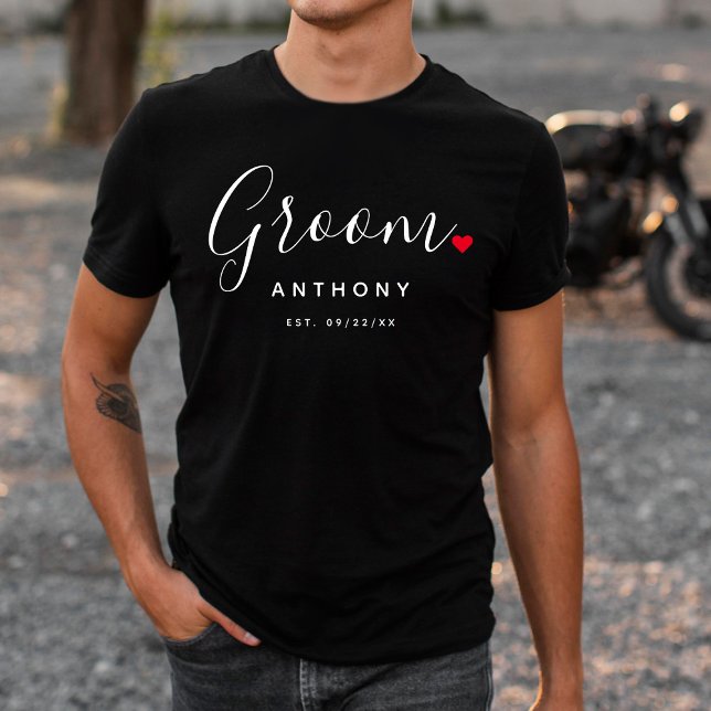 Camiseta Na moda Groom Wedding (Criador carregado)