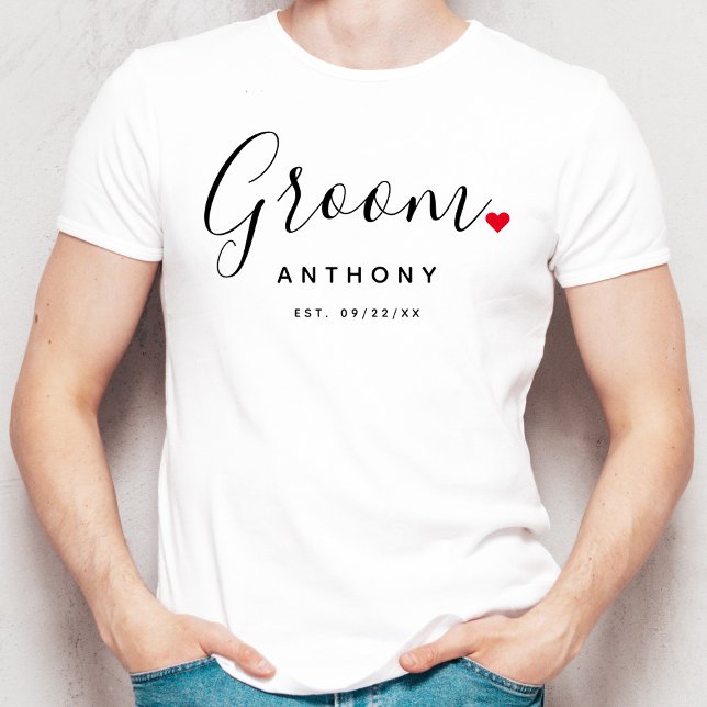 Camiseta Na moda Groom Wedding (Criador carregado)
