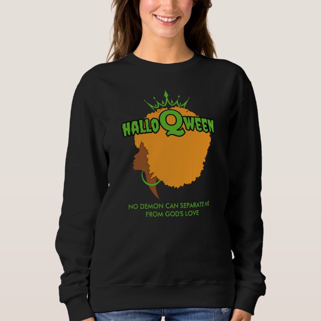 Camiseta Na moda HALLOQWEEN Afro Queen Halloween (Frente)