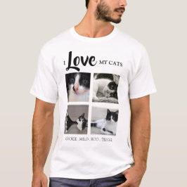 Camiseta Na moda | I Love My | Gato | Foto