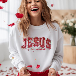 Camiseta Na moda Jesus É Minha Sequência Vermelha Namorados