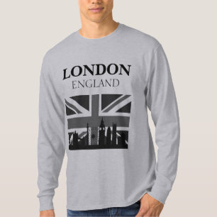 Camiseta Na moda Legal Black Cinza London Union Jack