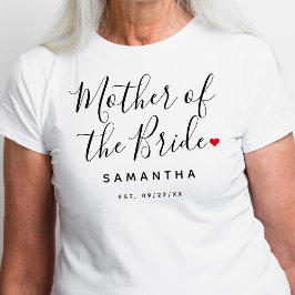 Camiseta Na moda Mãe Do Casamento Da Noiva