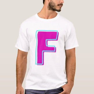 Camiseta Na moda Magenta e Letra Teal F