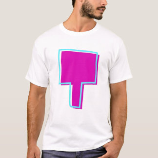 Camiseta Na moda Magenta e Letra Teal t