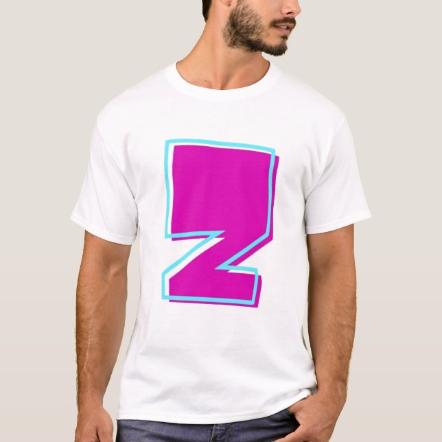Camiseta Na moda Magenta e Letra Teal Z (Frente)