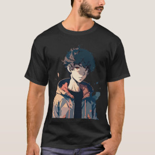 Camiseta Na moda Manga Boy na Jaqueta castanha