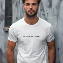 Camiseta Na moda Men Branco Fora Do Slogan Do Sistema