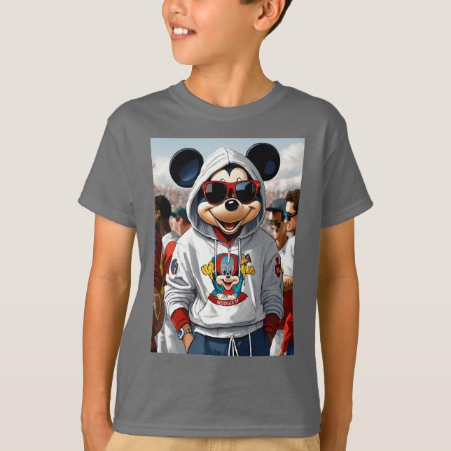 Camiseta "Na moda Mickey: As Crônicas Brancas dos Hoodie" (Frente)