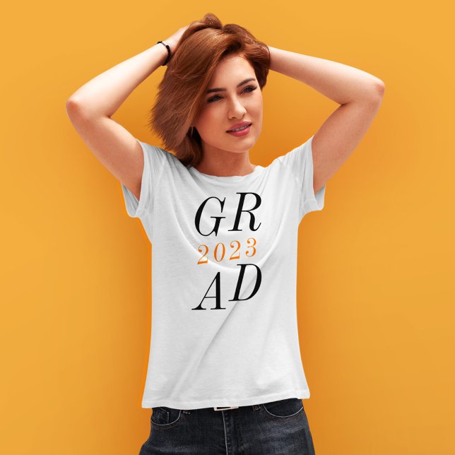 Camiseta Na moda Modern Formando Segundo grau Graduação (Stylish Modern Grad High School Senior Graduation T-Shirt)