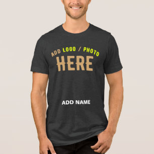 CAMISETA NA MODA MODERNO PERSONALIZÁVEL DE CARVÃO PRETO