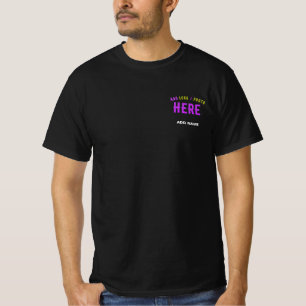 CAMISETA NA MODA MODERNO PERSONALIZÁVEL NEGRO VERIFICADO CO