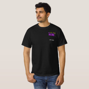 CAMISETA NA MODA MODERNO PERSONALIZÁVEL NEGRO VERIFICADO CO