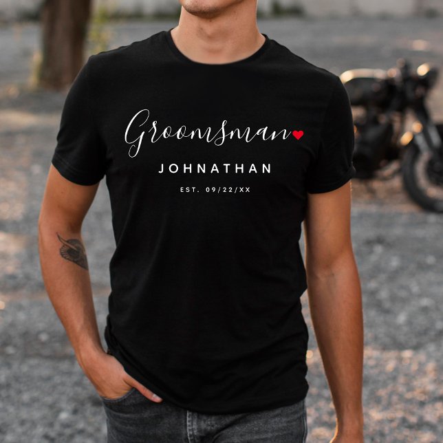 Camiseta Na moda Padrinho de casamento Wedding (Criador carregado)