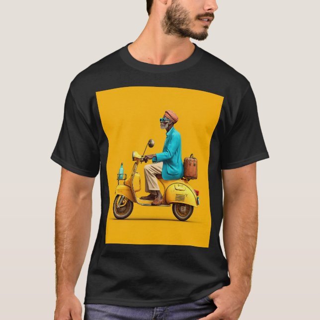 Camiseta Na moda Patinete Retro (Frente)