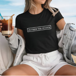 Camiseta Na moda Preto Fora Do Slogan Do Sistema
