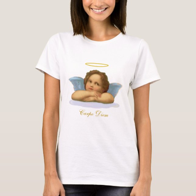 Camiseta Na moda Raphael Cherub e Carpe Diem Calliografia (Frente)