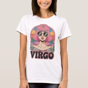Camiseta Na moda Retro Virgo Mulher-Vírus - Sinal Zodiac Co
