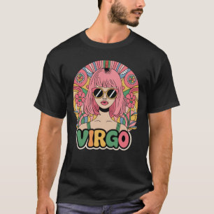 Camiseta Na moda Retro Virgo Mulher-Vírus - Sinal Zodiac Co