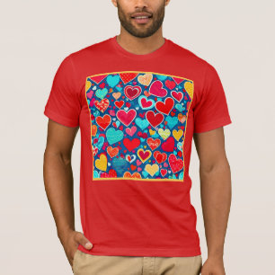 Camiseta Na moda Romance: Elegância dos Corações Chicos