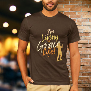 Camiseta Na moda SMS Citação Estou Vivendo a Graça Vida