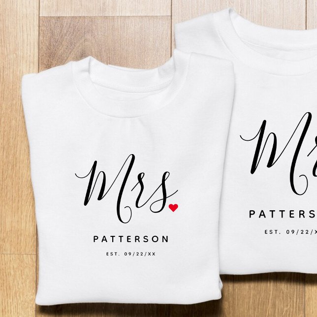 Camiseta Na moda Sobrenome Personalizado e Casamento de Dat (Criador carregado)