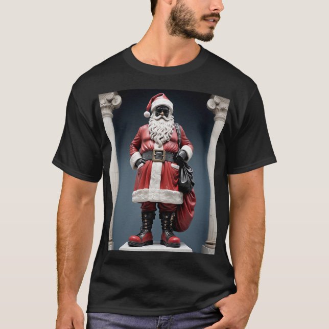 Camiseta Na moda Statue Santa Claus (Frente)