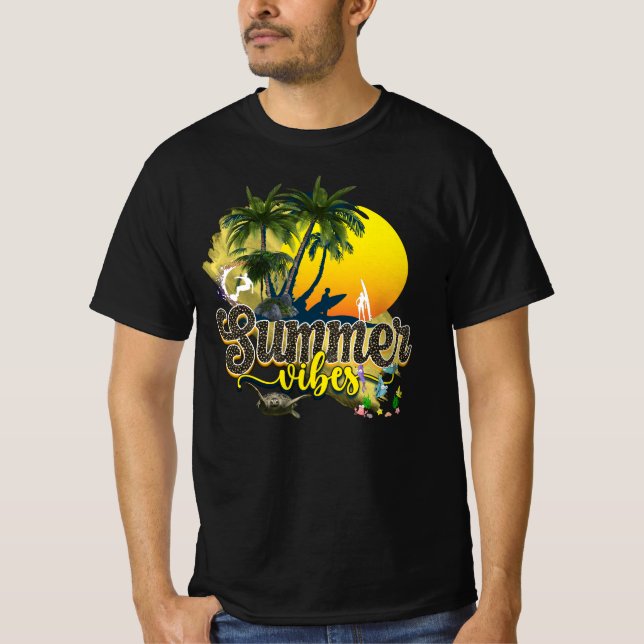 Camiseta Na moda Summer Beach Vibes (Frente)