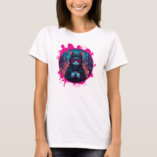 Camiseta Na moda Sunvidles Cat