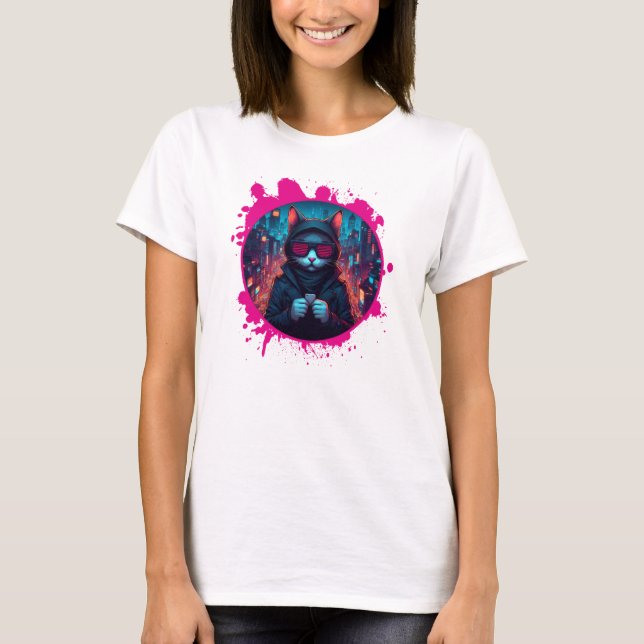 Camiseta Na moda Sunvidles Cat (Frente)