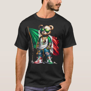 Camiseta Na moda Teddy Bear Bandeira Mexicana México