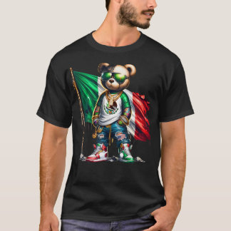 Camiseta Na moda Teddy Bear Bandeira Mexicana México