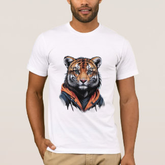 Camiseta Na moda Tigre em Hoodie - Design animal moderno Sh