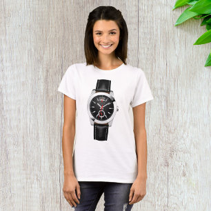Camiseta Na moda Timepece do Lúxo Cronógrafo Negro