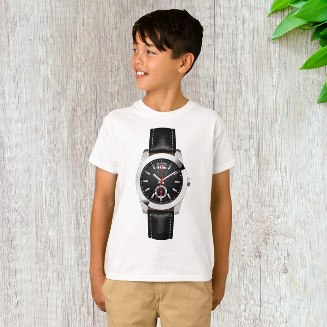 Camiseta Na moda Timepece do Lúxo Cronógrafo Negro (Criador carregado)